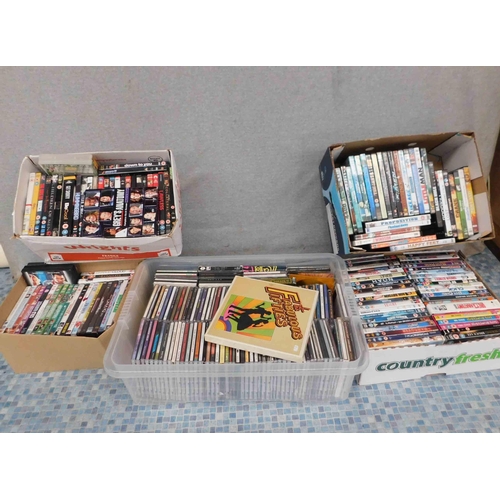 592 - 3 Boxes of DVD's + large box of CD's