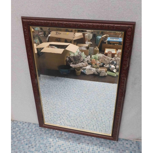 615 - Large framed bevel edged mirror