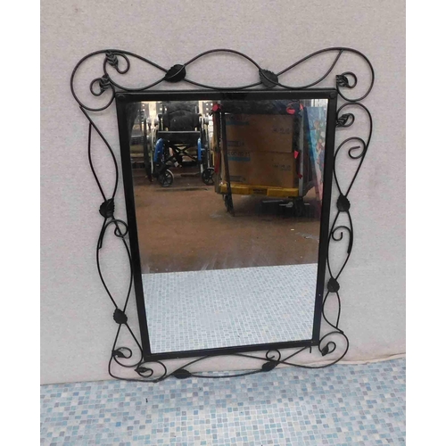 617 - Large metal ornate mirror