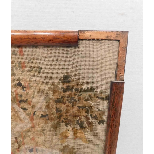 625 - Free standing oak framed tapestry - damaged