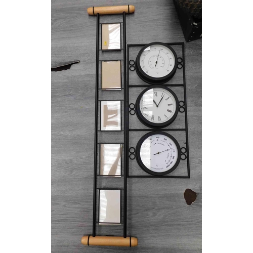 644a - Contemporary clock/barometer + picture frame