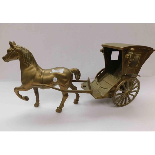 68 - Brass horse & carriage - 50cm