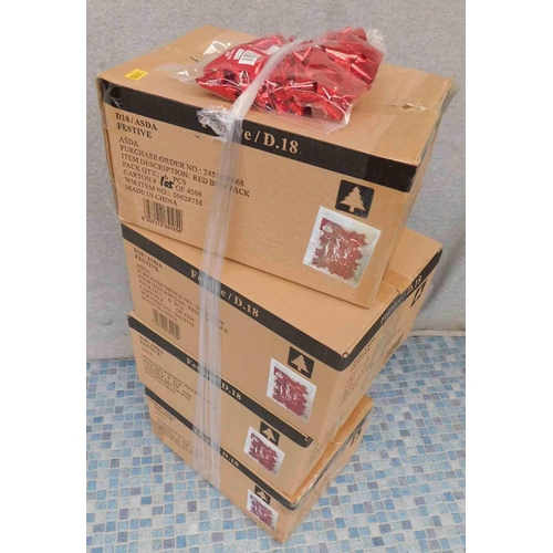 690 - 4x Boxes of 6 packs of red bows