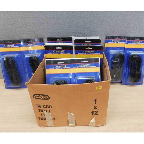 728 - Box of connect-it - audio/video/TV accessories - 17x in box, new