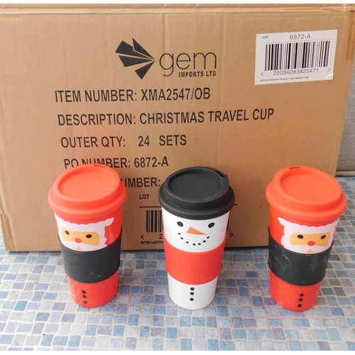 729 - Box of Christmas themed hot drink cups