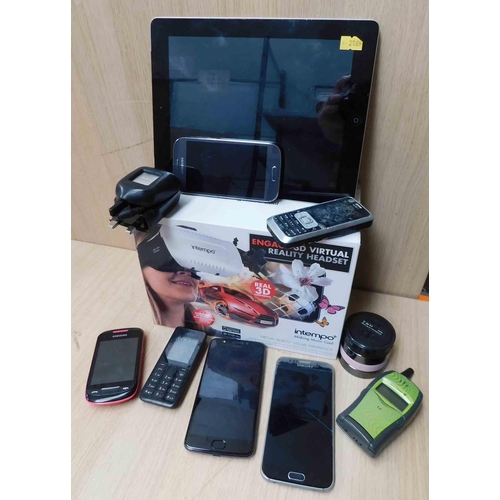 753 - Box of mobile phones incl. iPad, reality headset etc.