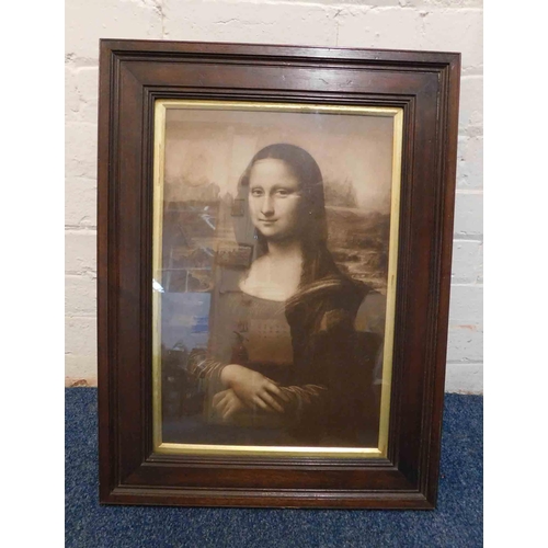 80a - Victorian print of Mona Lisa - The Autotype Company - in wooden frame