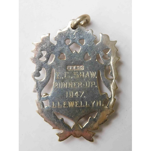 96 - 1947 - Silver fob medal