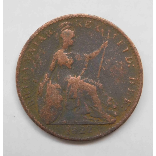 125 - 1822 dated - George IV farthing
