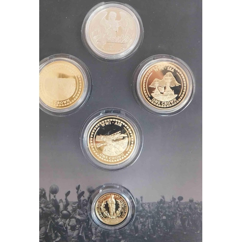127 - London Mint - A War to End all Wars coin set - including 9ct gold coin - 10g