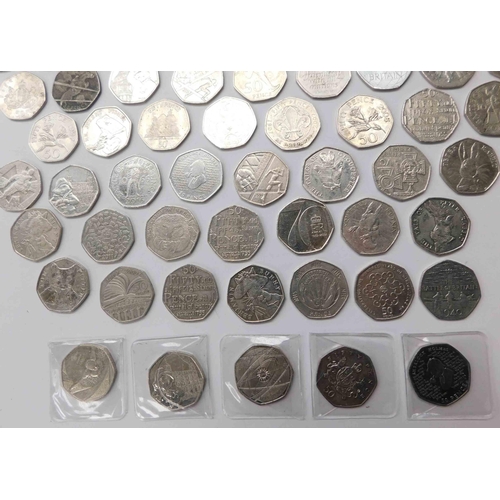 130 - Collection of mixed - fifty pence pieces