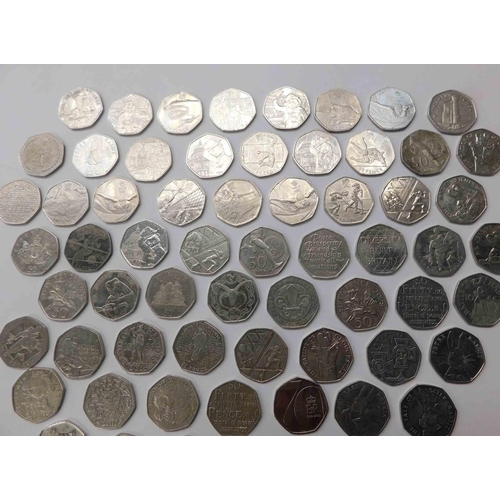 130 - Collection of mixed - fifty pence pieces