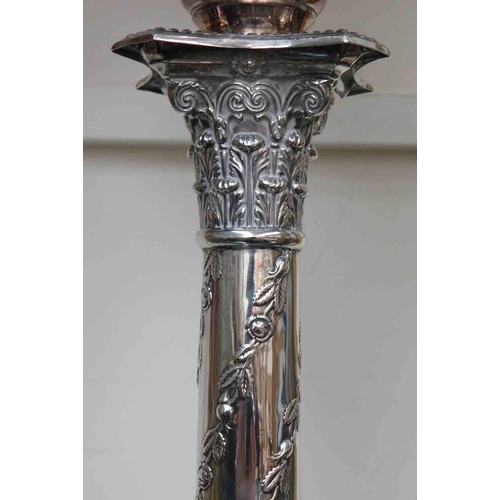 149 - Antique Victorian - repousse decorated sterling silver oil lamp
