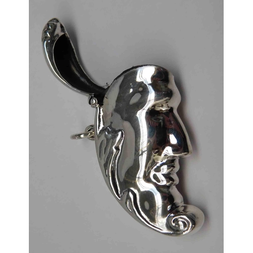 96 - Silver - crescent moon vesta case