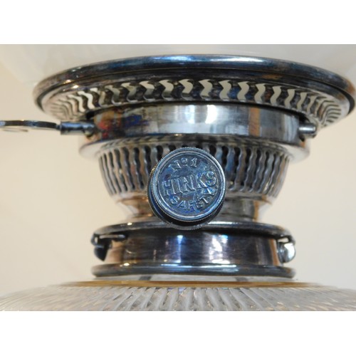 149 - Antique Victorian - repousse decorated sterling silver oil lamp