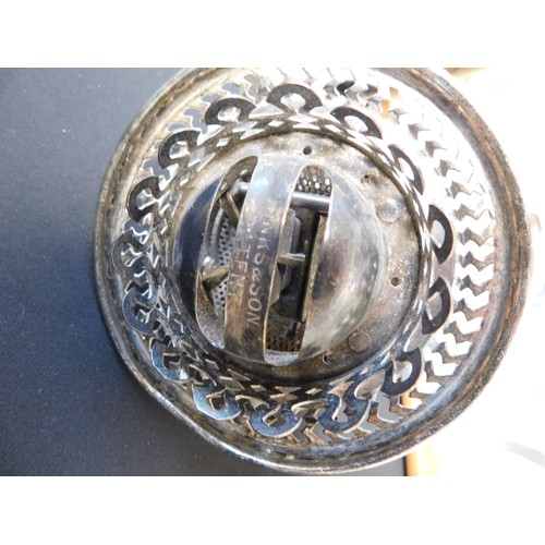 149 - Antique Victorian - repousse decorated sterling silver oil lamp