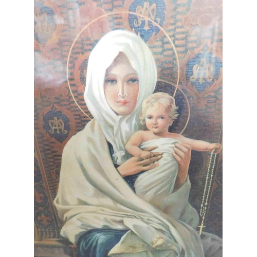 1 - Vintage framed print - Our Lady of the Rosary - 21 x 26 1/2