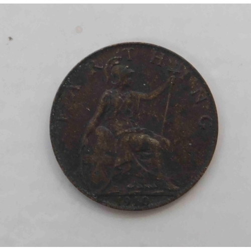 135 - 1910 dated - 1/4d Farthing coin