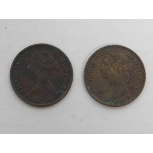 155 - 1861 & 1884 dated - Farthings coins