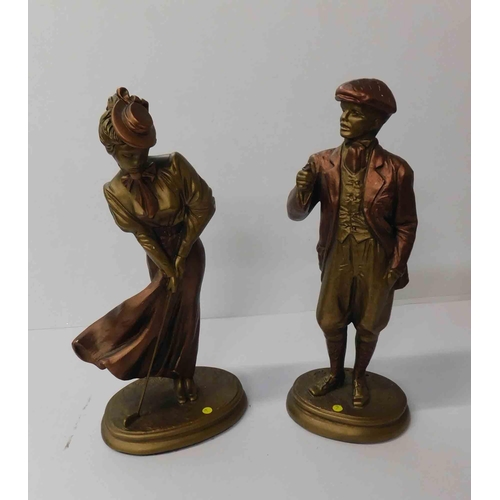 246 - Two - Metal figures - signed