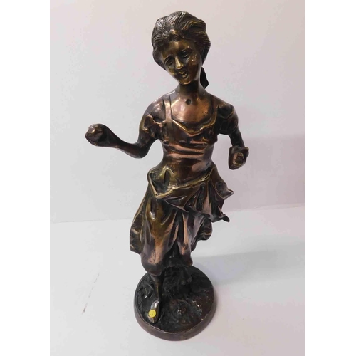 261 - Bronze of a girl - approx 40cm