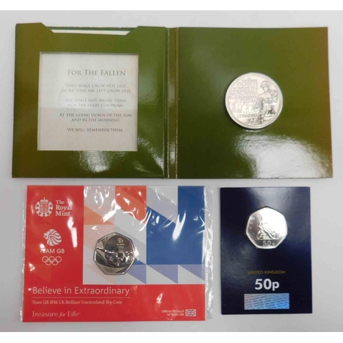 103 - Three - Coin sets - two 50p & one £5