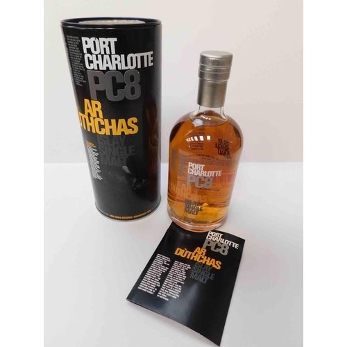 13 - Bottle of Port Charlotte - 8 year old single malt whisky - bottle 2009, 60.5%