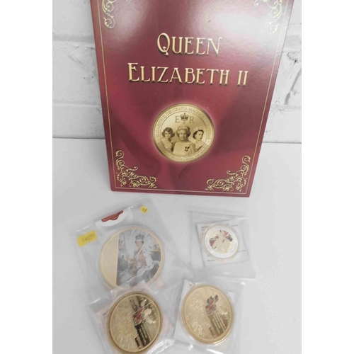 147 - Queen Elizabeth II set - two coins present & four Windsor Mint restrike coins with COAs