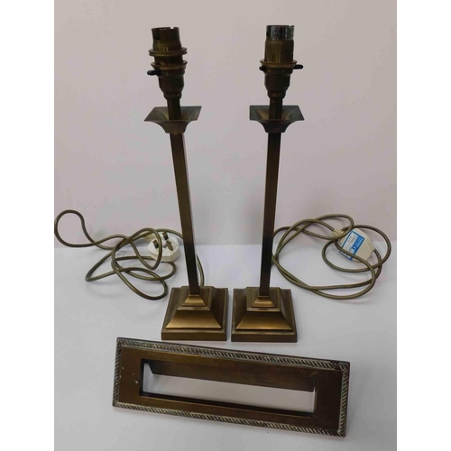 157 - Two - Brass lamp bases - 14