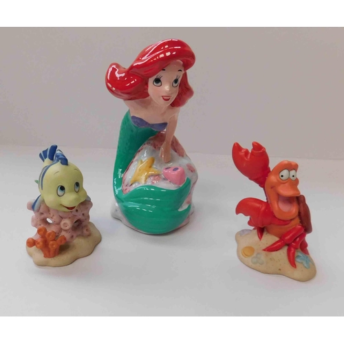 16 - Three - Disney Little Mermaid ceramics - no damage