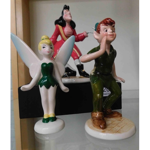 203 - Three - Disney Peter Pan ceramics - no damage