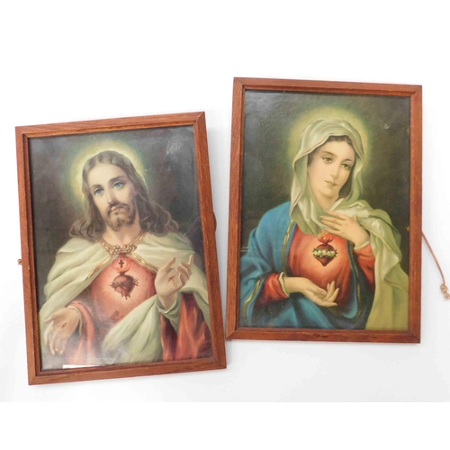 204 - Two - Catholic/Christian framed prints - approx. 10 1/2