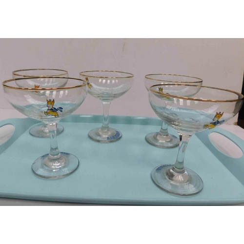 207 - Five - Vintage babycham glasses