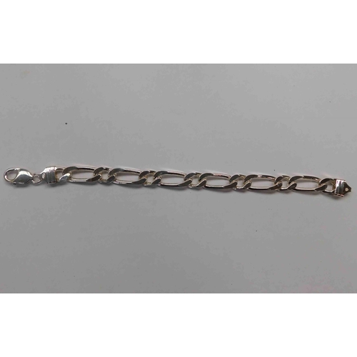 221 - Sterling silver - Figaro style bracelet