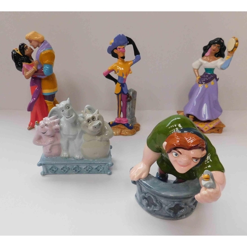 223 - Five - Disney The Hunch Back of Notre Dame ceramics - no damage