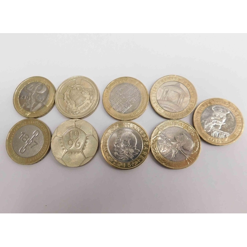 227 - Nine - £2 coins including - 1996 dated example