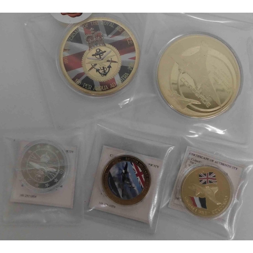 236 - Five - Windsor Mint restrike commemorative coins with COAs - including RAF & History of Aviation