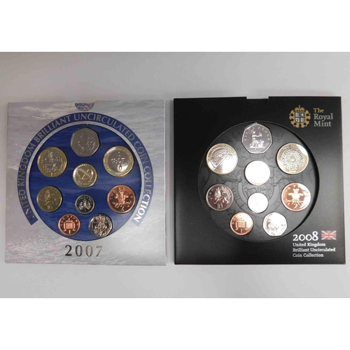 241 - Two - Uncirculated coin sets - 2007 & 2008