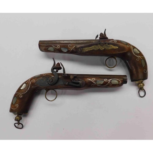 270 - Two - Decorative antique style - reproduction Flintlock pistols