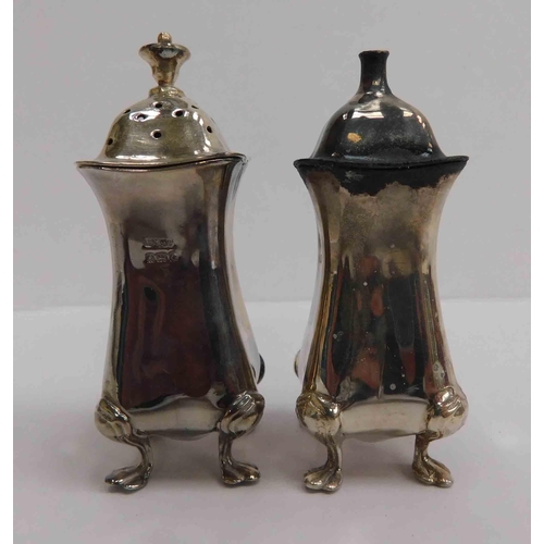 272 - Antique - sterling silver cruet set - hallmarked Birmingham