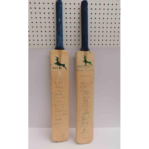 48 - Two - Signed cricket bats