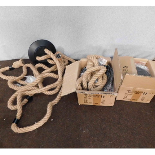 504 - 3x Rope themed light - new and boxed