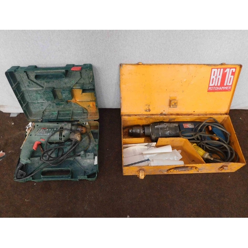 509 - Bosch drill and BH16 roto hammer drill - both in cases, untested