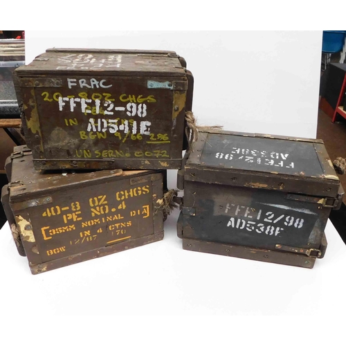 51 - Three - Military style - ammunition boxes