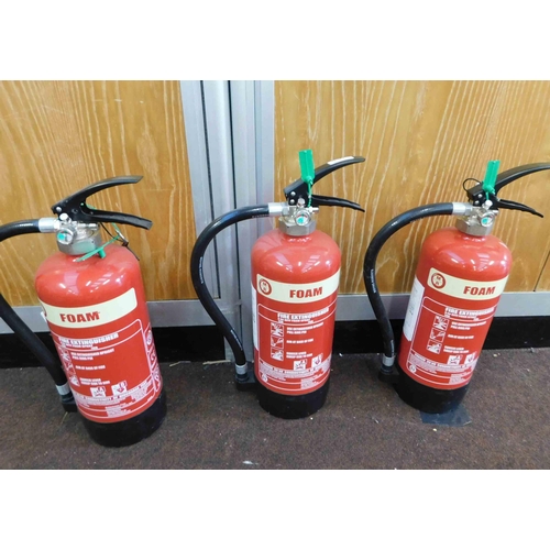 536 - 3x Foam fire extinguishers-unchecked