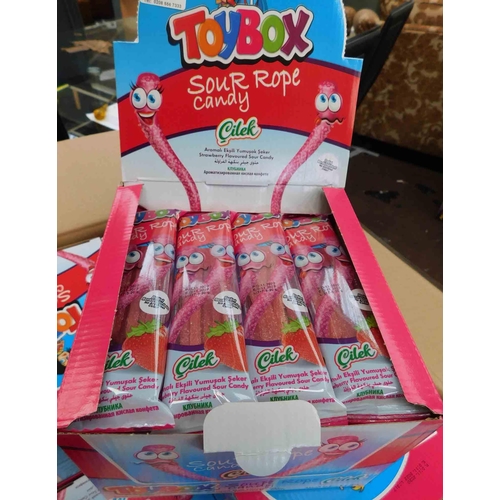 575 - Full box of sour rope candy sweets - 12x boxes of 24x per pack