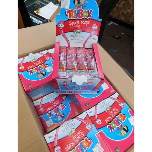 609 - Full box of sour rope candy sweets - 12x boxes of 24x per pack