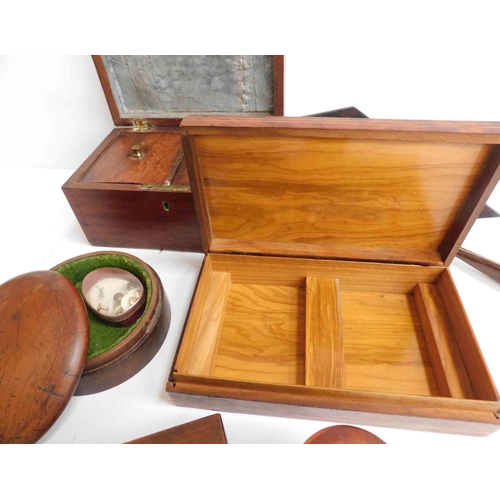 62 - Mixed wood ware including - tea caddy & inlaid box