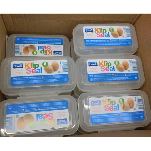 636 - Box of 11 Klip seal multi purpose 8 egg containers