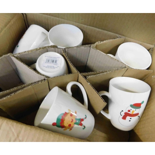 637 - Box of 18 new Christmas mugs